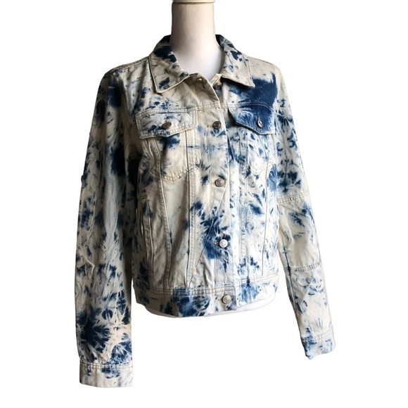 Free People Jones Tie Dye Jean Jacket Large NWT - Picture 4 of 14